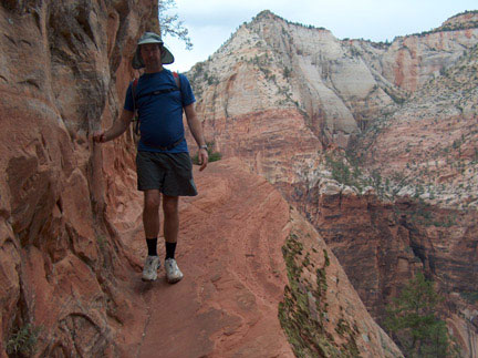 Monte on ledge