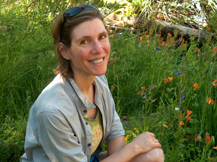 Liz with flowers