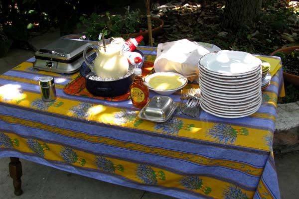 Make your own waffles for those that arrive hungry