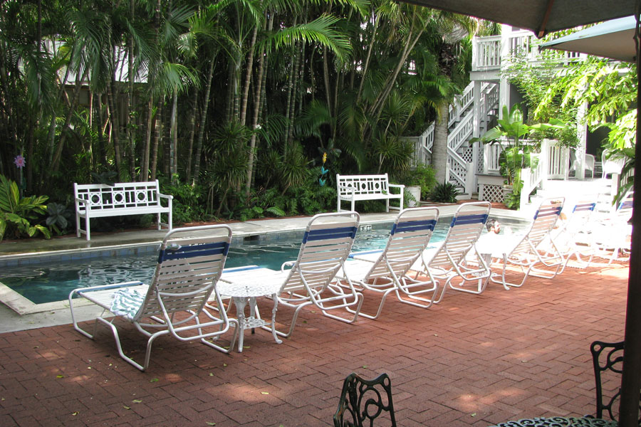 Beautiful hotel grounds with pool