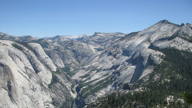 The upper Yosemite Valley is a spectacle of granite