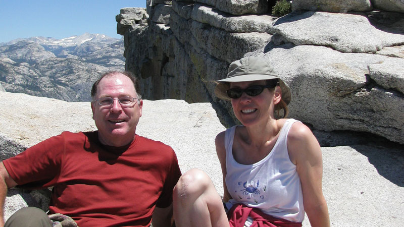 Sitting near the face of Half Dome