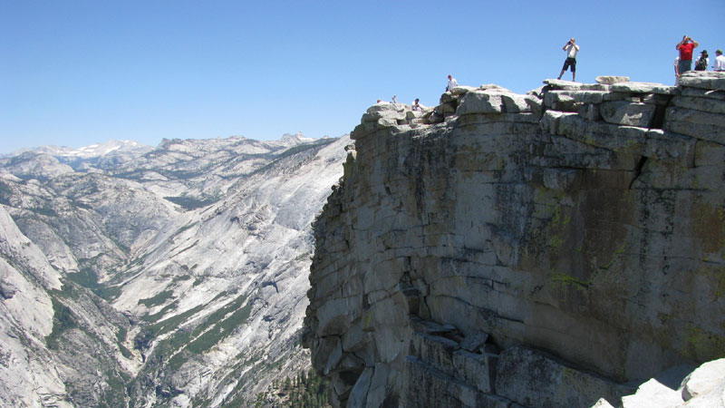 The face of Half Dome from the overhang