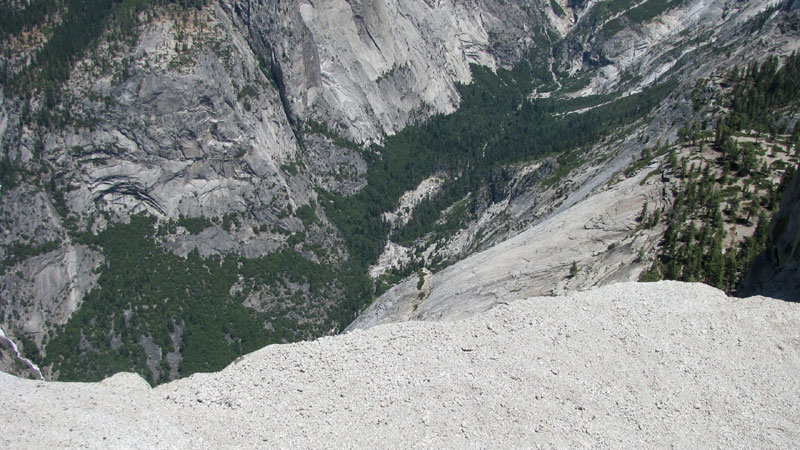 The valley floor a long way down