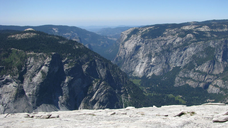 The view west from Half Dome of the Yosemite Valley